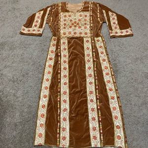 Palestinian dress thobe henna maxi machine velvet